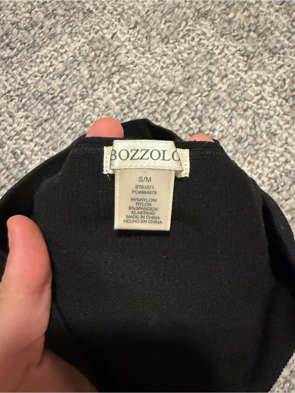 Bozzolo Black Stretch V-Neck Bralette